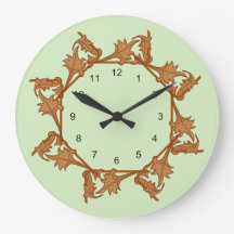 Horloge - Feuilles en cercle