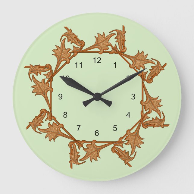 Horloge - Feuilles en cercle (Recto)