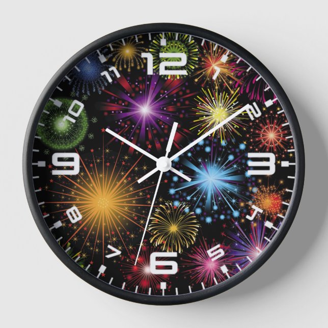 Horloge Feux d'artifice coloré dynamique Décor (Recto)