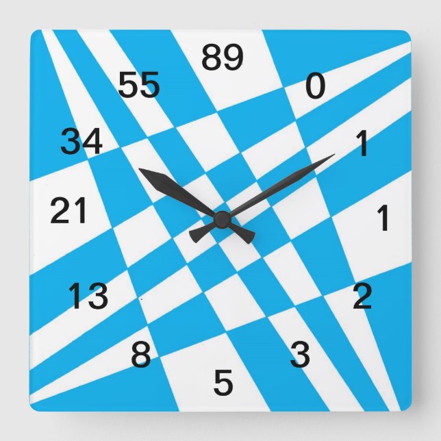 Horloge Fibonacci avec numéros (Recto)