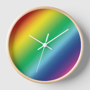 Horloge Fierté lgbtq couleurs arc-en-ciel motif 24 heures 