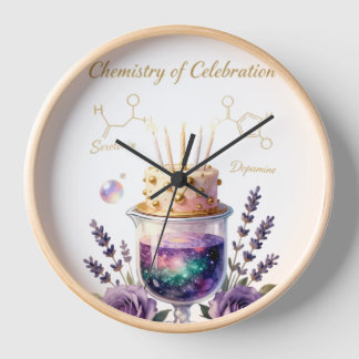 Horloge Flacon et arrangement floral pour célébration d'an
