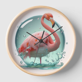 Horloge Flamant Rose pour la meilleure atmosphère