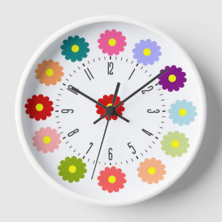 Horloge Fleur coloré