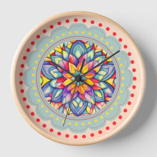 Horloge Fleur colorée Bliss