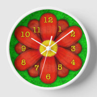 Fleur marguerite rouge sur Vert Belle