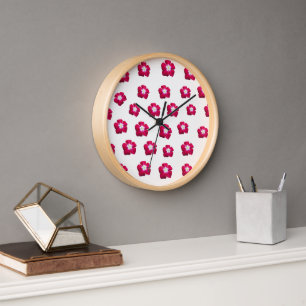Horloge Fleur rose
