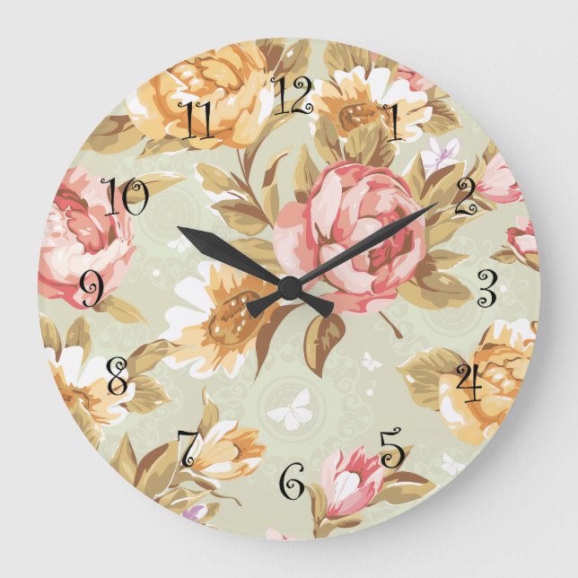 Horloge fleurie de la décoration murale (Recto)