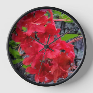 Horloge Fleurs de l'Azalée Rouge