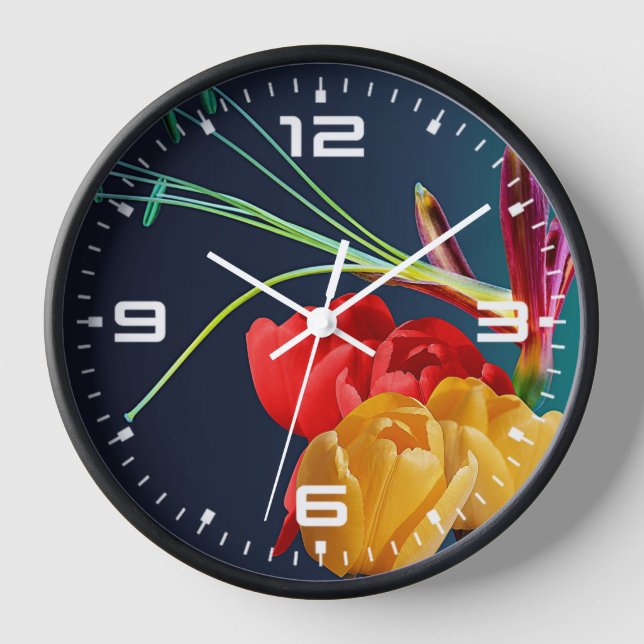 Horloge Fleurs roses-17250 (Recto)