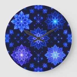 Horloge Florale bleu violet brillant
