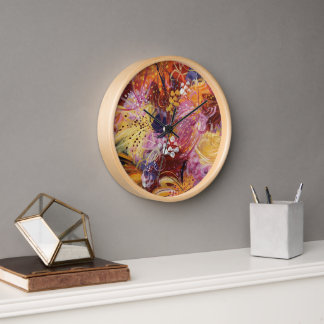 Horloge florale brillante