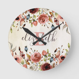 Horloge florale personnalisée