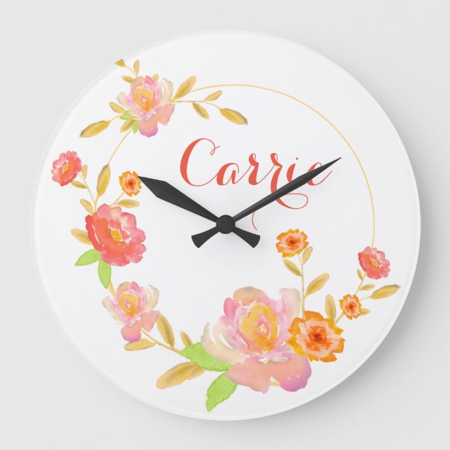 Horloge florale personnalisée (Recto)