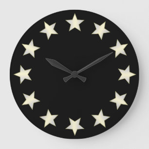 Horloge fond noir étoiles blanches