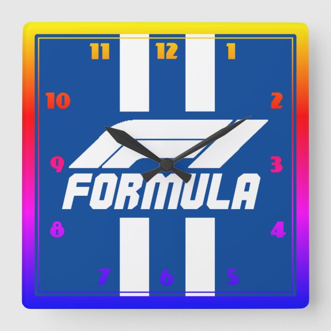 Horloge Formel Quadratische Wanduhr (Vorderseite)