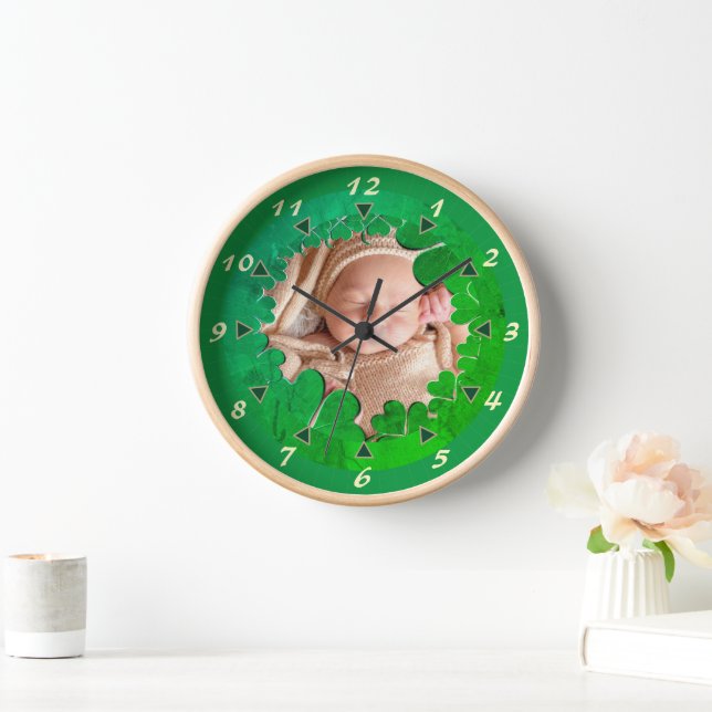 Horloge Frame Shamrock St. Patrick +Photo (Maison)