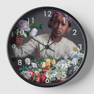 Horloge Frederic Bazille - Jeune Femme avec Pivoines