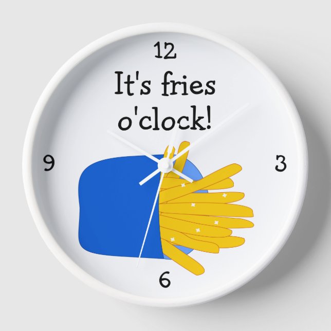 Horloge French Fries O'Clock amusant graphique alimentaire (Recto)