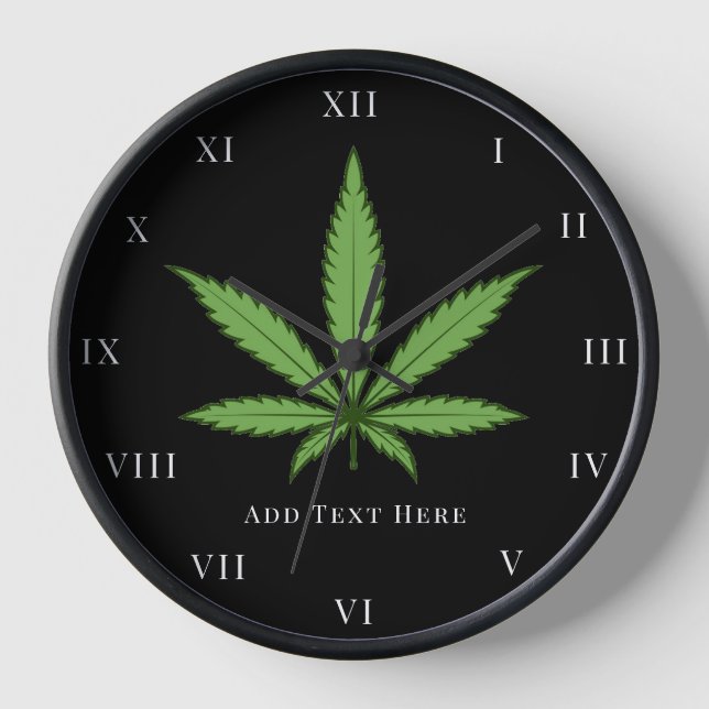 Horloge Fumée de mauvaises herbes vertes Nature Fleurs flo (Recto)