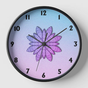 Horloge Fun Purple Flowers