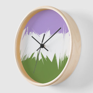 Horloge Funky Spiky ZigZag Abstrait Genderqueer Pride Drap