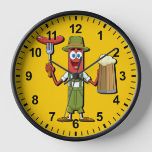 Horloge Funny Oktoberfest Saucisse allemande
