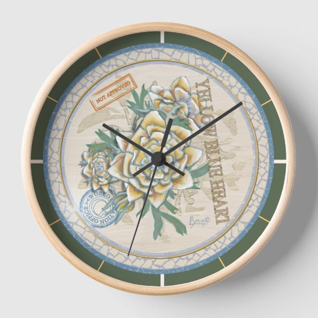 Horloge G Bureau de la création Fleur jaune (Recto)