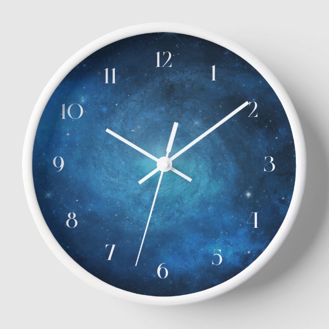Horloge Galaxie bleue de minuit (Recto)