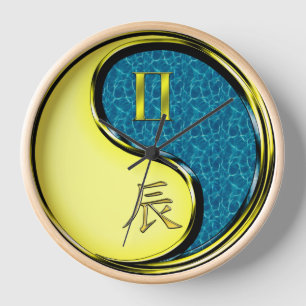 Horloge Gémeaux & Dragon d'eau