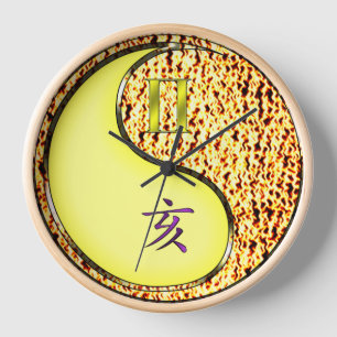 Horloge Gémeaux & Sanglier de Feu