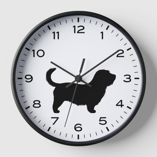 Horloge Glen d'Imaal Terrier avec Silhouette à longue queu (Recto)