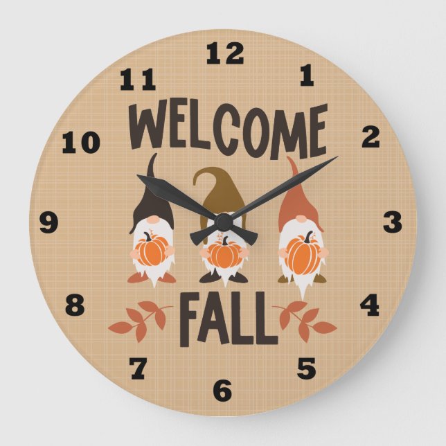 Horloge Gnome Automne Bienvenue (Recto)