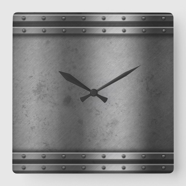 Horloge gothique industrielle en métal (Recto)
