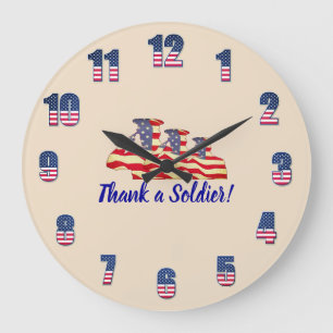 Horloge grande aux pêches "Remerciez un soldat" pa