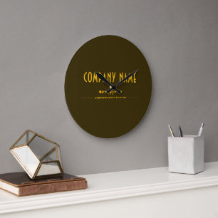 Horloge grande avec nom d'entreprise décoratif