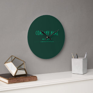 Horloge grande avec nom d'entreprise décoratif