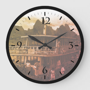 Horloge grande bateau de rivière de Guilin porcela