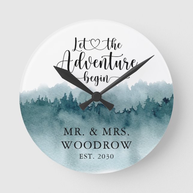 Horloge grande personnalisée de mariage rustique d (Recto)