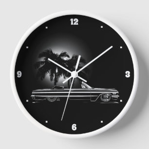 Horloge Graphique de palmiers convertibles noirs des année