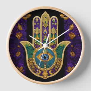 Horloge Hamsa Troisième Œil Orné Or