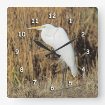 Horloge - Héron blanc