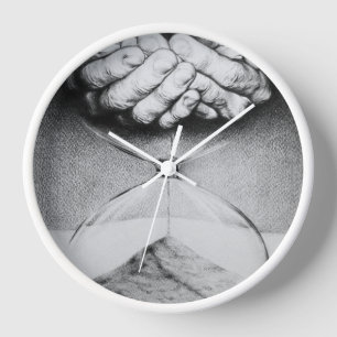 Horloge Heure de verre mains Crayon dessin de l'art Surrea