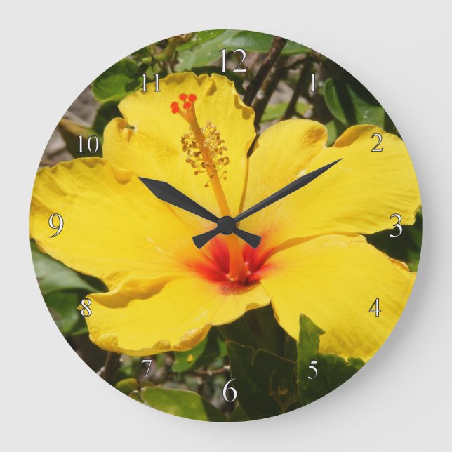 Horloge Hibiscus Jaune (Recto)