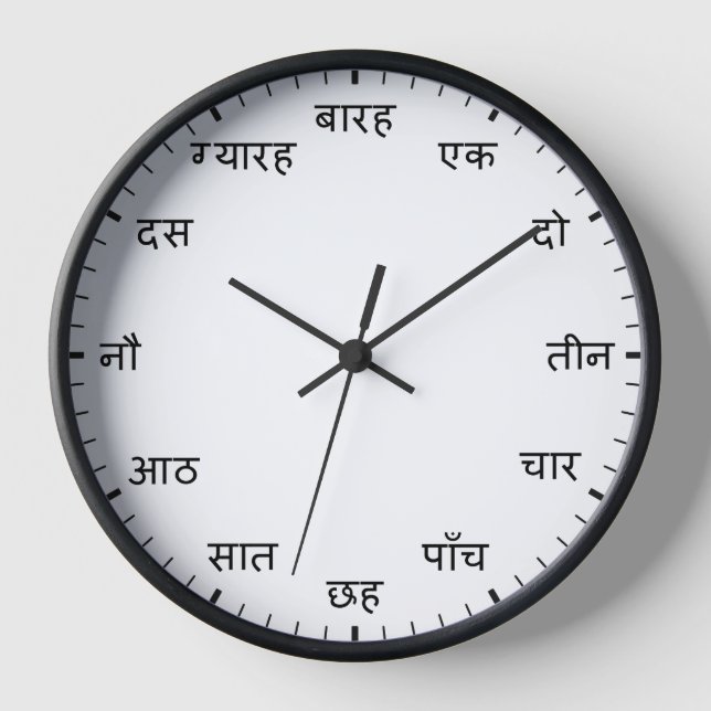 Horloge hindi - Inde Heures Heures Nombre de compt (Recto)