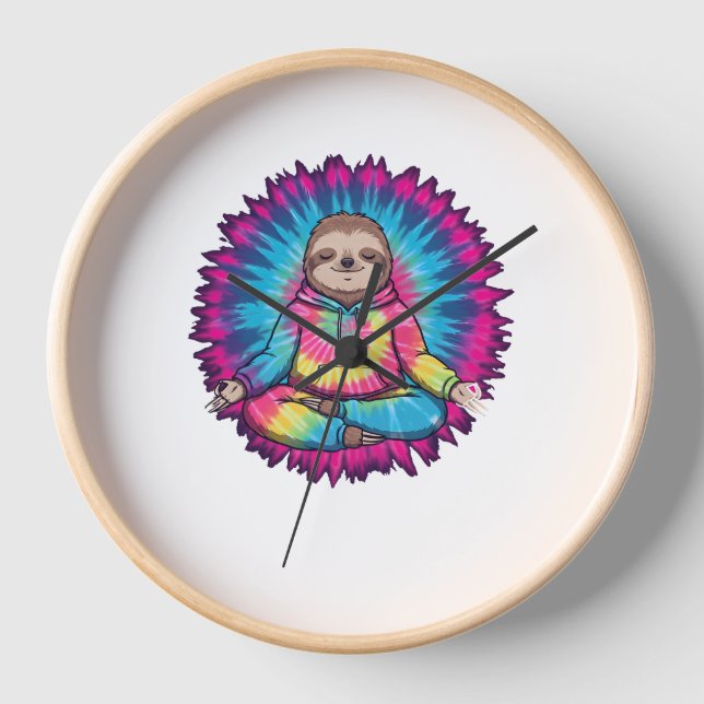 Horloge Hippie Sloth Peace Sign Tie-Dy (Recto)