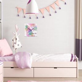 Horloge Hipster Rainbow Feathers