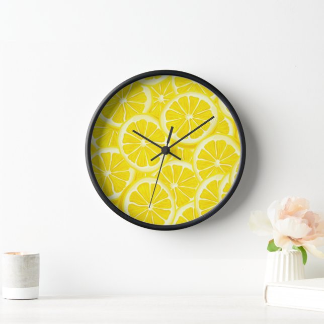 Horloge Horloge-citrons en bois Imprimer (Maison)
