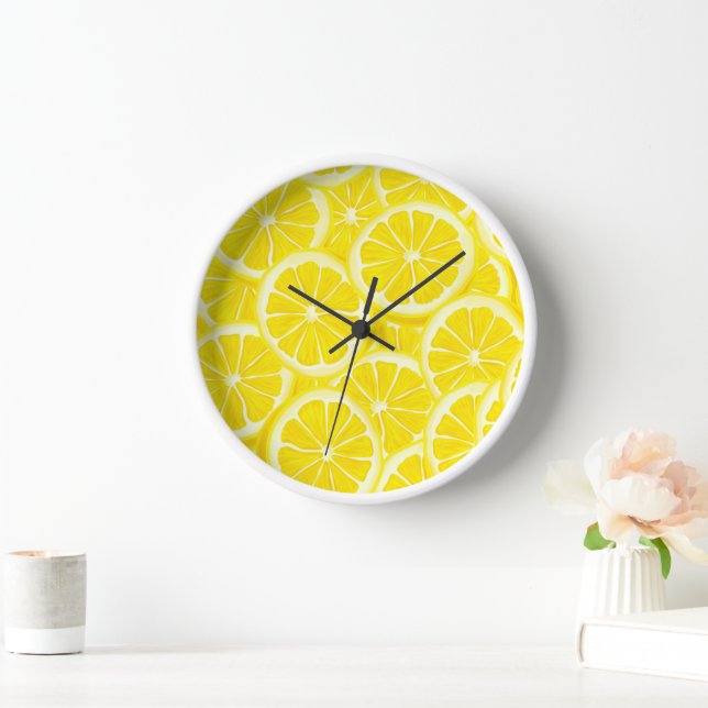 Horloge Horloge-citrons en bois Imprimer (Maison)