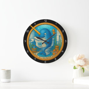 Horloge humoristique de la salle de bain étroite